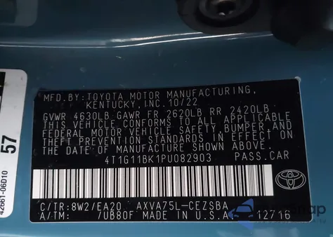 2023 Toyota Camry Se Awd from USA, damaged, VIN 4T1G11BK1PU082903